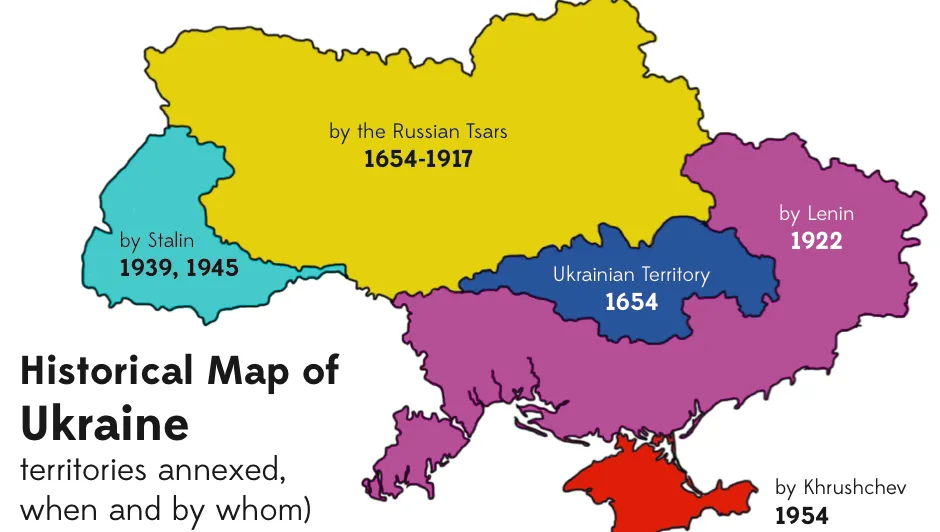 Wie kam es zum Krieg in der Ukraine - Historische Karte